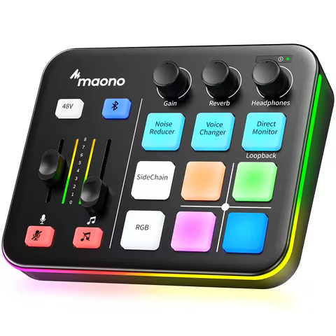 MAONO G1 NEO interfaz de audio Audio Mixer g1,Custom Sound Effects,XLR Audio Interface,for Gaming Vo