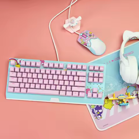 Razer Sanrio Hello Kitty E-Sports Game Mechanical Keyboard Limited edition peripheral set, mouse+key