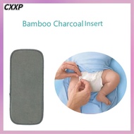 CXXP ใช้ซ้ำได้ ผ้าอ้อมเด็กผ้าอ้อมเด็ก 35x13.5cm ล้างทำความสะอาดได้ แผ่นถ่านไม้ไผ่ ผ้าสำหรับเด็ก 4ชั้นค่ะ ซับถ่านไม้ไผ่