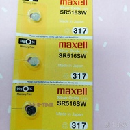 shock watch❁❂MAXELL ORIGINAL BATTERY SR516SW (JAPAN) SILVER OXIDE SR516 317 1.55V