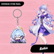 GANTUNGAN Honkai Star Rail Keychain | Hang up Robin HSR | UV Acrylic Merch Keychain 2 Sides Laser Cu