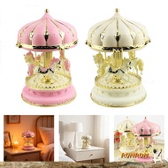 RUNUN Carousels Music Box 3Horse Rotate Music Box Carousels Music Lanterns Ornament