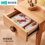 Lin's Wood Industry Nordic Simple Mini Small Bedside Table Solid Wood Feet Bedside Locker Furniture 