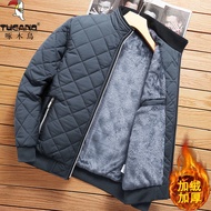 Burung belatuk ditambah baldu tebal jaket kapas hangat jaket musim sejuk lelaki trend longgar saiz besar jaket perkakas