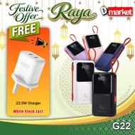 【3C Certified】Xinzhen G22 20000mAh Powerbank 45W Fast Charging Power Bank Built-In Cable Pawer Bank 