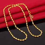 916 gold women's double water wave Necklace Pawnable 18k Saudi Gold necklace 24k gold pawnable neckl