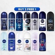 NIVEA MAN WOMEN DEODORANT 50ML ROLL ON BUY 2 FREE 1