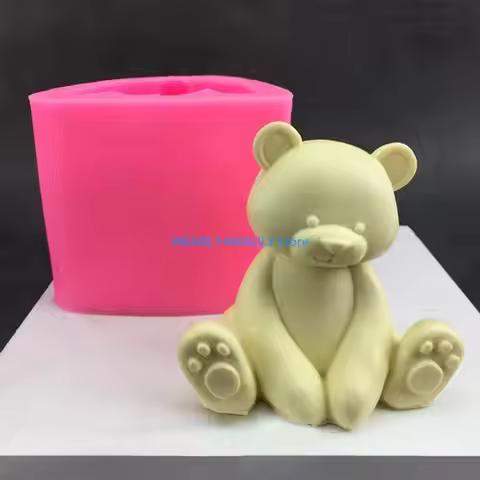 P8DE 3D Bear Rabbit Silicone Mold Making Tool DIY Moulds Ornaments