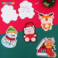 Merry Christmas Cardboard Label Greeting Card Christmas Tree Cartoon Character New Year Party Gift Card
