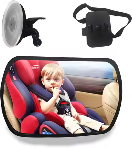 Baby Car Mirror,2 Way of Connection Baby Mirror for Car Suction Cup Forward Facing Infant Mirror 360