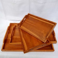 Genuine Teak Wood Tray, Multipurpose Food & Beverage Tray, Full Size