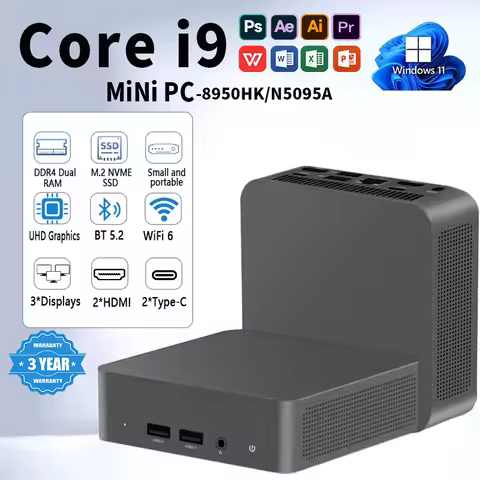 NEW Core i9 8950HK Portable Mini PC Computer Windows 11 16GB 1/2TB SSD Gaming Computer WiFi 6 USB of