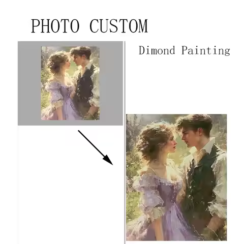 DIY Personalized Couple Photo Diamond Painting, 5D Adult Diamond Painting For Beginners, DIY Full Di