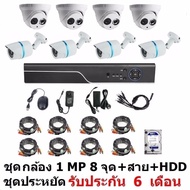 Mastersat ชุด กล้องวงจรปิด CCTV AHD 1 MP 720P 8 จุด โดม 4 ตัว กระบอก 4 ตัว พร้อมสายสำเร็จ และ HDD