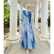 kaftan sky silk sutra dress shalda batik orii/gamis lebaran 2023
