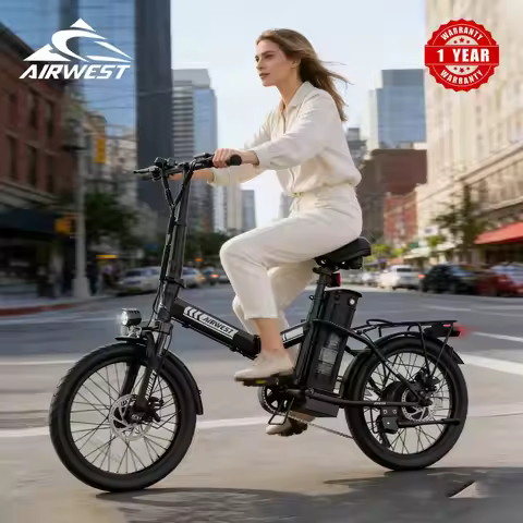 AIRWEST F20 Adult Electric Bike,750W Peak motor,48V 7.8Ah Battery,20" Tire Commuter Electric Bike，20
