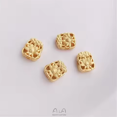 Shajin flat circular barrel shaped lion gourd separated by beads Lutong pendant manual DIY jewelry w