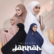 Jannah Telekung Soft Awning Berdagu & Bertali Kain Soft Cotton Ribbed Ironless Telekung Attire