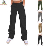 Pants Plus Size Solid Straight Trousers Bottoms Breathable Cargo Pants