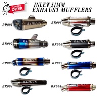 LIMITED OFFER Motorcycle Inlet 51mm  Exhaust Pipe Muffler  Exhaust Mufflers