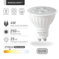 SINCELIGHT Pack of 6 PAR16 LED Downlights Bulb with GU10 4W2700K Warm White (30°/38° Beam Angle/RA≈8