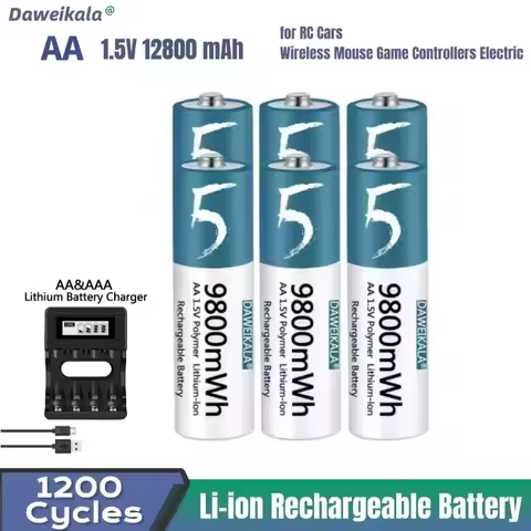 DaweikalaAA Battery 1.5V Li-ion AA Rechargeable Battery 9800mWh AA Lithium-ion Battery for remote co