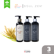 [ คละ 3 ขวด ] Soul Zen สูตร ผิวมัน 2 ขวด ผิวแห้ง 1 ขวด คลีนซิ่งโฟม โซลเซน ออร์แกนิค ขนาด 200ml (กดรั