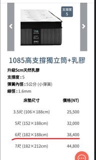 橘家床墊 乳膠+獨立筒 第五型 原價 36000