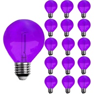 G40 Light Bulbs Replacement Purple 1W Shatterproof Plastic LED Globe Bulbs G40 LED String Lights Rep