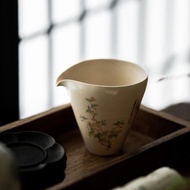 草木灰釉公道杯茶海手作陶瓷勻杯分茶器茶杯茶漏底座白瓷功夫茶具