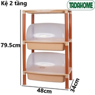 Kệ Úp Chén Bát Nhiều Tầng Có Nắp Đậy Nhựa Việt Nhật 5552/5253 Đồ Dùng Nhà Bếp 2 3 Tầng - TADAHOME