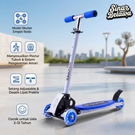 Children's Scooter 4 Wheels Folding Adjustable Kids Scooter PU Light Wheels Load 65kg Children's Toy