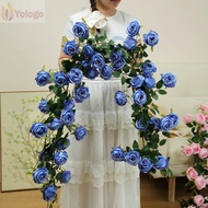YOLOGO Hanging Flowers Rattan, 1.7m 21 Heads 8 Colors Artificial Rose Vine,  Plastic Silk Fake Plant