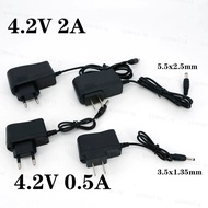 AC 100-240V DC 4.2V 0.5A 2A 5.5x2.5mm 3.5x1.35mm Adapter Power Supply Charger for 1S 2S 3S 4S 18650 