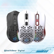 HXSJ T28 Rechargeable Wireless Mouse RGB Light 4800dpi Interchangeable Back Cover Hollowed Out Light