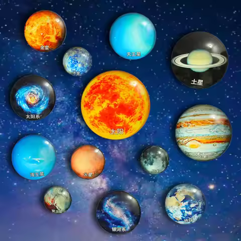 8/13pcs Creative Planets Universe Refrigerator Magnets Cute Astronomical Teaching Aids Magnets Fridg