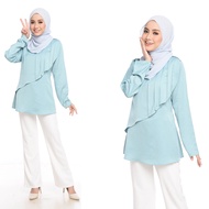AQEELA Muslimah Pleat Layered Nursing Blouse - qb115