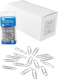 Nikken Stationery B2ZK3-20 Zem Clips, Small, Silver, 0.9 inches (23 mm), Approx. 1.4 oz (40 g), Set 