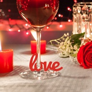 8pcs Valentine's Day Party Glass Ring Decorative Cup Card Ring Europe And The United States Valentin