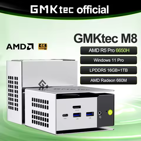 GMKtec Mini PC M8 Nucbox Ryzen 5Pro 6650H Windows 11 Pro LPDDR5 16GB 500GB/1TB GPU Radeon 660M Oculi