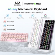 GOOJODOQ Mechanical Keyboard Wired 68 Key full-key hot Swap 3 Kinds of Mechanical Gaming Keyboard