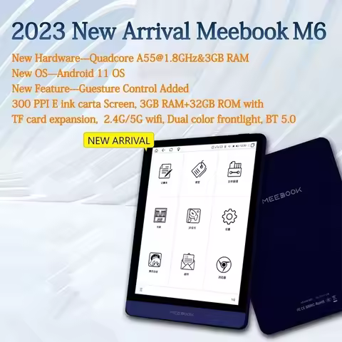 Original Meebook M6 E-book Reader 6 inch E-ink 300PPI Screen Ereader with Dual Color Frontlight 3G/3