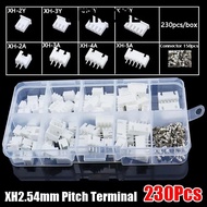 OCINONE 230Pcs Pin Connector, XH2.54 Housing Kit 2.54mm Pitch Terminal, 2p 3p 4p 5pin Male And Femal