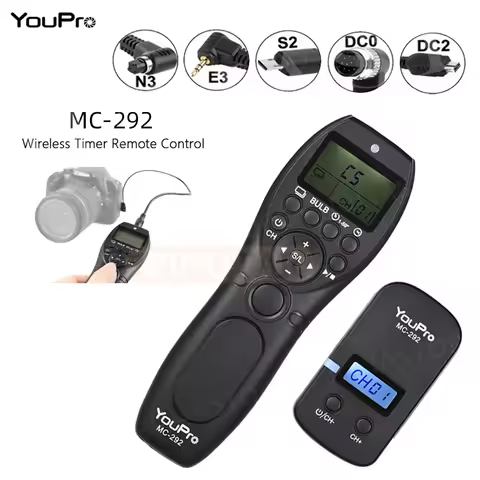 YouPro MC-292 DC0/DC2/N3/S2/E3 2.4G Wireless Remote Control LCD Timer Shutter Release Channels for C
