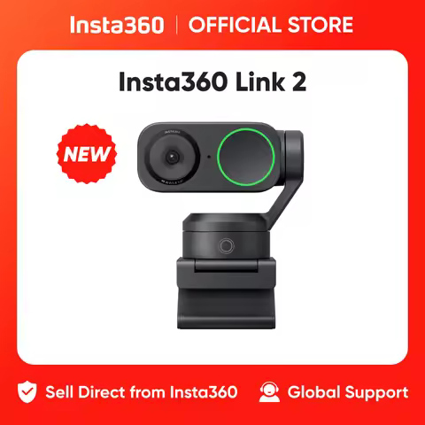 Insta360 Link 2 & 2C- PTZ 4K Webcam for PC/Mac, 1/2" Sensor, AI Tracking, HDR, AI Noise-Canceling Mi
