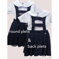 palda school Uniform atire [Navy blue] back plits/round plits