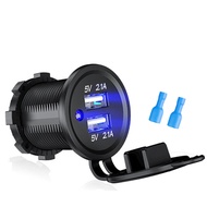 USB-C Dual USB Fast Charging Type-c Socket 12V to 5V 12-24V Charger Motorcycle Dual Connector Charge