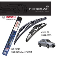 Bosch Advantage Quality Wiper HONDA CIVIC ES 2001-2005 1Pair (2Pcs) size : 21"/19" - Compatible with U-hook Tyre