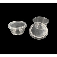 2oz Round Container 100sets+/- EC E622C - Disposable Plastic PET Food Container - Bekas Sos EC622