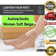 WOMEN AULORa SOCKS with Kodenshi SOFT BEIGE color 100% BE Auloraa Socks Stokin Sihat HALAL